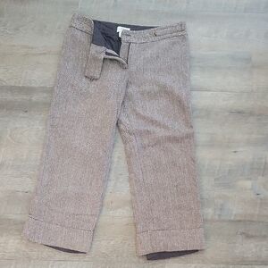 LOFT Marisa Brown Herringbone Wool Capris 6